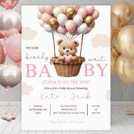 Convite Digital Baby Girl Shower Invitation Template, Edit