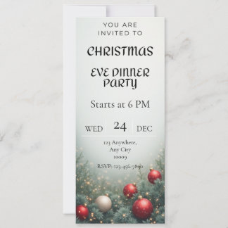 Convite Digital Christmas Eve Dinner party Invitation
