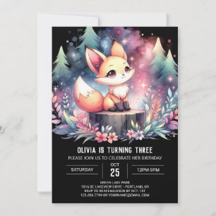 Convite Digital de aniversário da Fox Majestosa Moderna