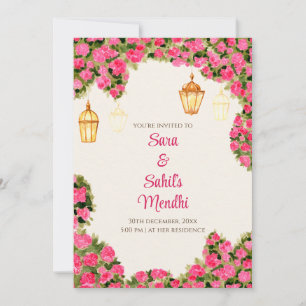 Convite digital de Mehendi & Convite de Mehendi di