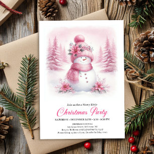 Convite Digital de Natal Clássico Rosa para Crianç