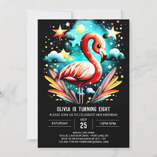 Convite Digital Flamingo Boho Birthday