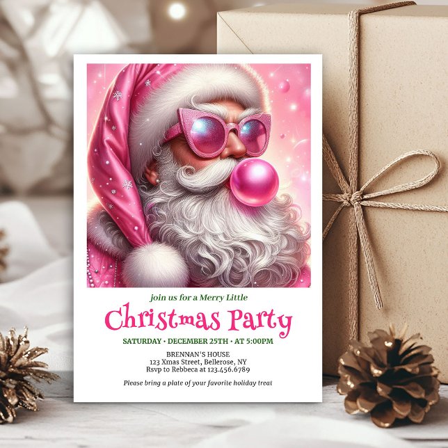 Convite Digital Funny Santa Sunglasses Christmas Invites (Digital Funny Santa Sunglasses Christmas Invitation

)