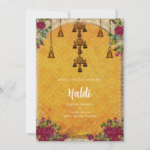 Convite digital Haldi & cartão de casamento indian