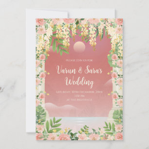 Convite digital indiano cartão de casamento indian