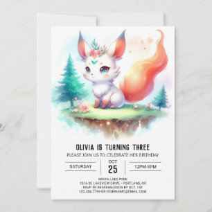 Convite Digital majestoso e entusiasmado da Fox Birthday