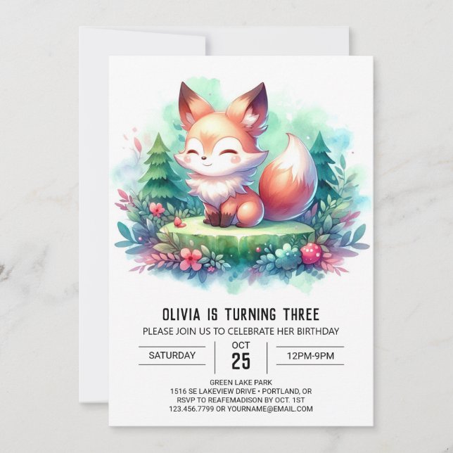 Convite Digital majestoso para a Raposa (Frente)