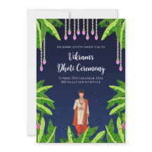 Convite digital para Cerimônia de Dhoti de menino