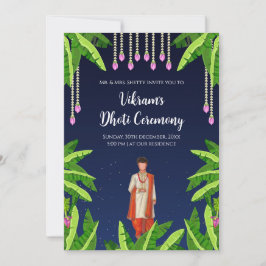 Convite digital para Cerimônia de Dhoti de menino