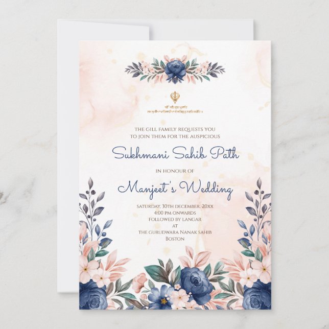 Convite digital para Sukhmani Sahib Path (Frente)