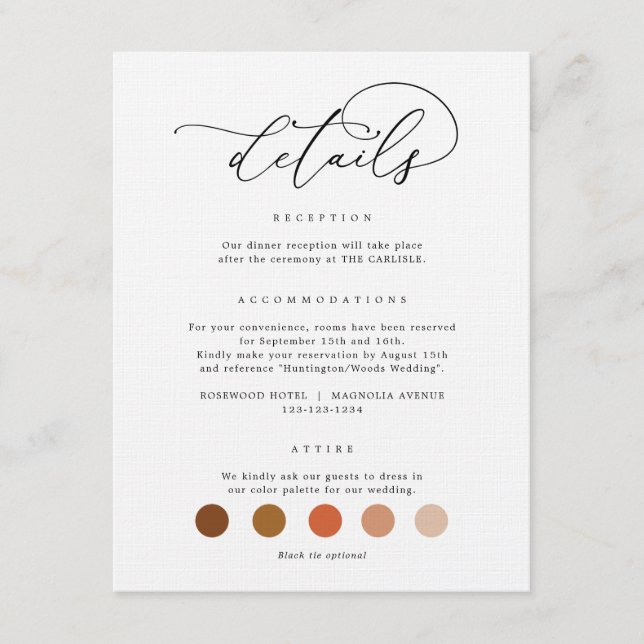 Convite DIGITAL Wedding Attire Dress Code Cards (Frente)