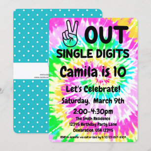 Convite Dígitos de solteiro do aniversário da Paz
