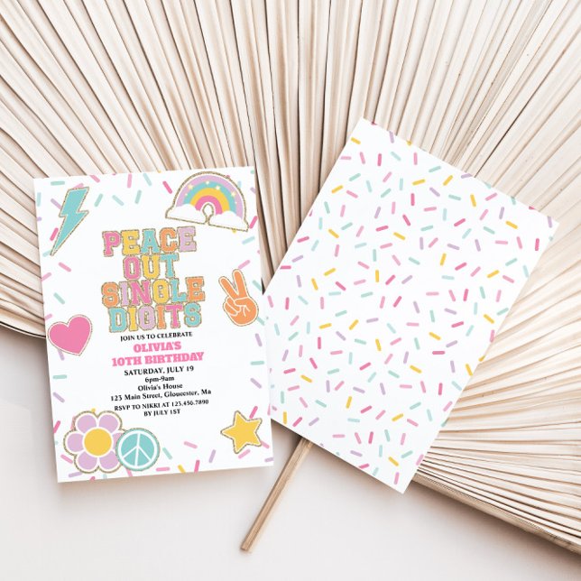 Convite Dígitos de Solteiro do Pré-Pad Patch Peace Out 10º (Criador carregado)