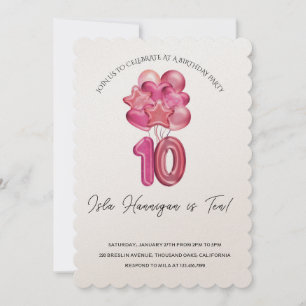 Convite Dígitos duplos Bash de aniversário