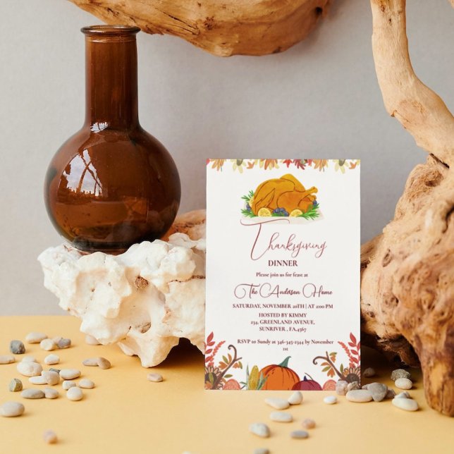 Convite Dineer de Ação de Graças queda Pumpkin na Turquia (Criador carregado)