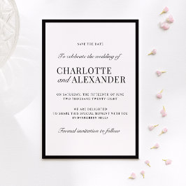 Convite Dinheiro antigo, branco, com moldura, guarde a dat