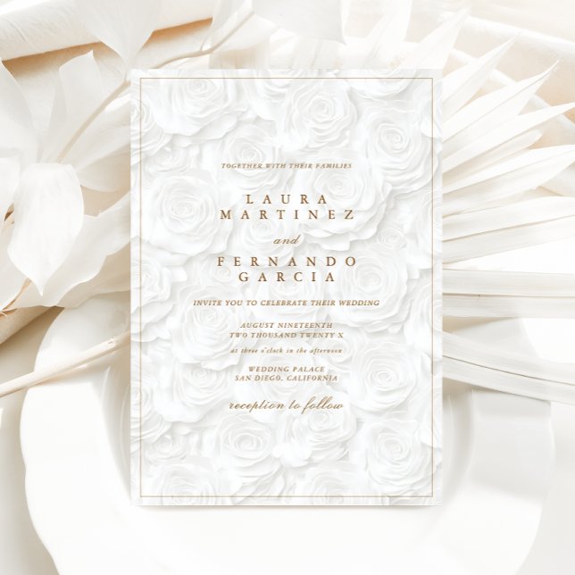 Convite Dinheiro Antigo Floral Casamento Marfim (Criador carregado)