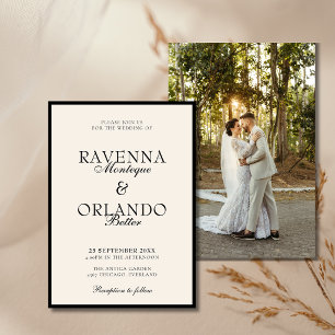 Convite Dinheiro Antigo Preto Marfim Foto Casamento Atempo