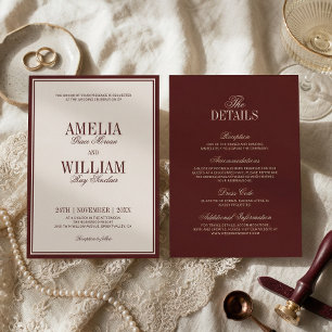 Convite Dinheiro Antigo Sofisticado Atemporal Casamento Bo