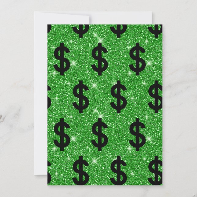 Convite Dinheiro Símbolo de Dólar Padrão Finanças Wall Str (Frente)