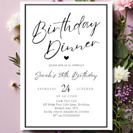 Convite Dinner Party Invitation Template Black Adult Any A
