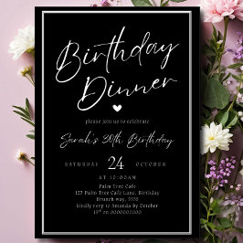 Convite Dinner Party Invitation Template Black Adult Any A