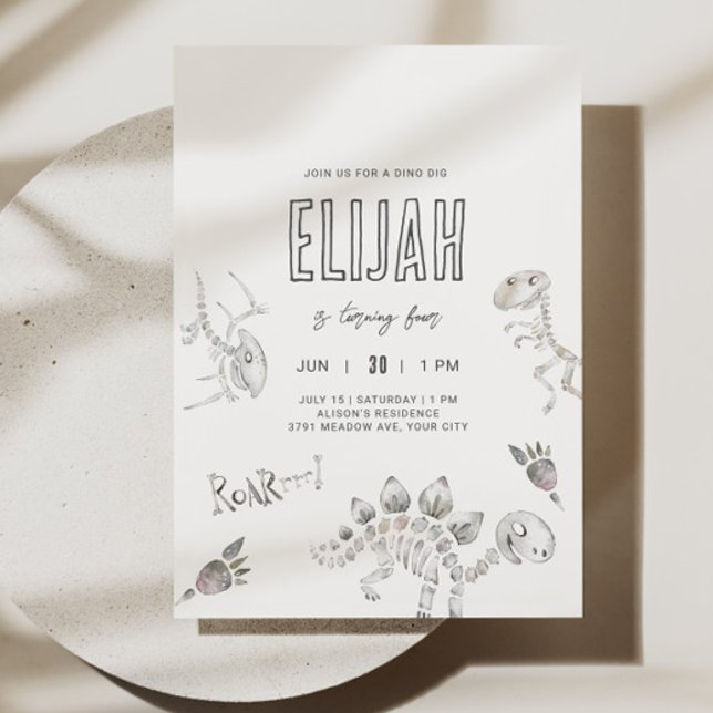 Convite Dino Dig Birthday (Criador carregado)