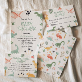 Convite Dino Dinosaur Little Dino No Caminho Do Chá de fra