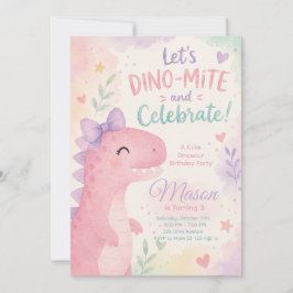 Convite Dino-Mite Celebrate Dinosaur Invitation Editable