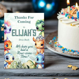 Convite Dino Roar Obrigado