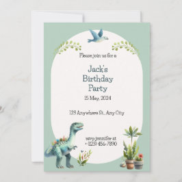 Convite Dinosaur Adventure Birthday Party Invitation