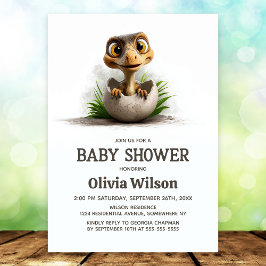 Convite Dinosaur Baby Shower Invitation