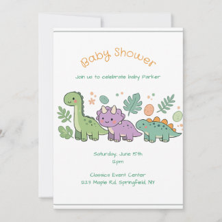 Convite dinosaur baby shower invitation for boy or girl