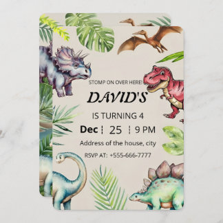 Convite Dinosaur Birthday Invitation