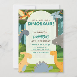 Convite Dinosaur Birthday Party
