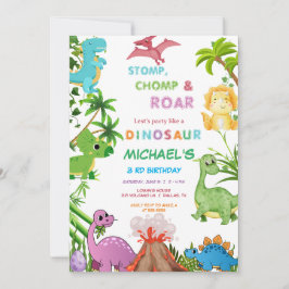 Convite Dinosaur Birthday Party