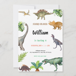 Convite Dinosaur Birthday Party Invitation