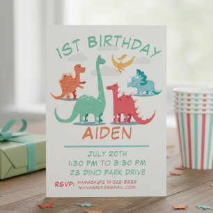Convite Dinosaur de Aniversário Personalizado