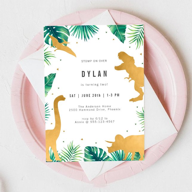Convite Dinosaur Kids Birthday Party Invitation (Criador carregado)