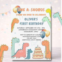 Dinosaur One-A-Saurus Boy 1st Birthday Party