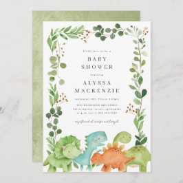 Convite Dinosaurs Baby Shower Invitation