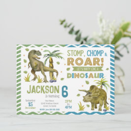 Convite Dinosaurs Birthday Invitation | T-rex | Triceratop