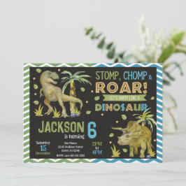 Convite Dinosaurs Birthday Invitation | T-rex | Triceratop