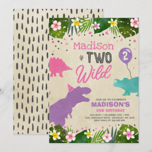 Convite Dinossaur Aniversário Convide Dois Festa de Dinoss