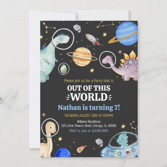 Convite Dinossaur Birthday (Frente)