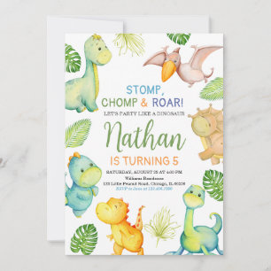 Convite Dinossaur Birthday