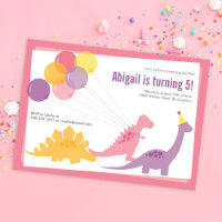 Dinossaur Birthday Balão Rosa Púrpura Orçamento do