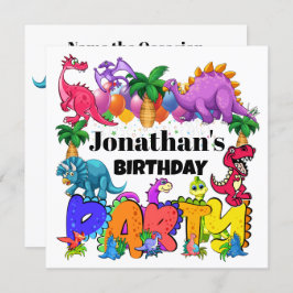 CONVITE DINOSSAUR DE DINOSSAUR DE DYNAMITE-O-SAURU