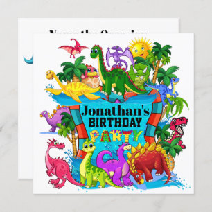 CONVITE DINOSSAUR DE DINOSSAUR DE DYNAMITE-O-SAURU