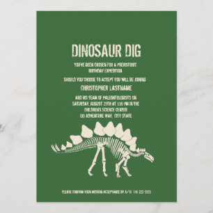 Convite Dinossaur Dig Birthday